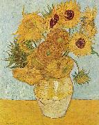 Vincent Van Gogh Vase with Twelve Sunflowers, August oil painting picture wholesale
